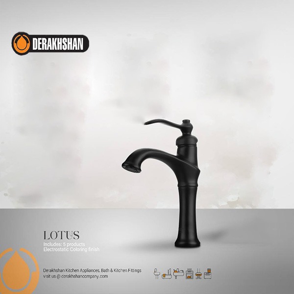  شیرآلات روشویی لوتوس مشکی درخشان